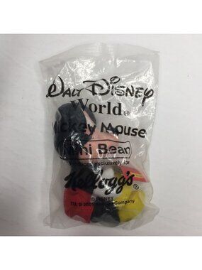 Walt Disney World Mickey Mouse Mini Bean Bag Plush Toy Kelloggs Exclusive 2001